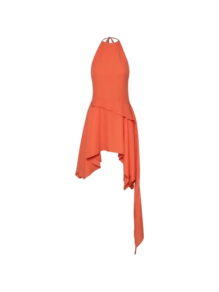 Rochie Baobab asimetrică cu gât halter portocaliu
