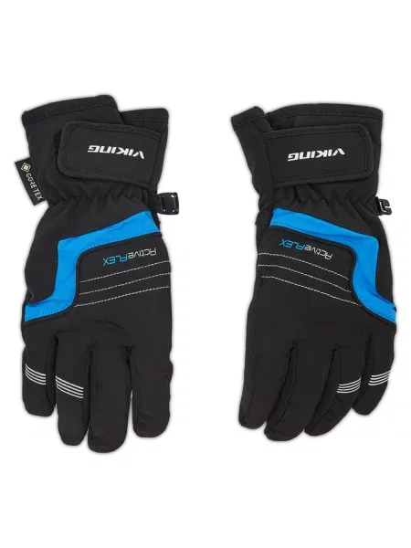Rękawice narciarskie dziecięce Viking Helix GTX blue czarne