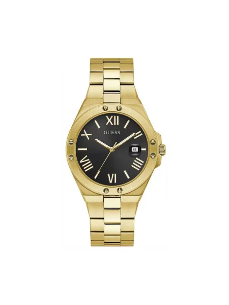 Lniany zegarek Guess żółty