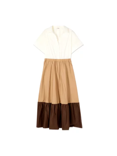 Sukienka maxi Oltre brązowa