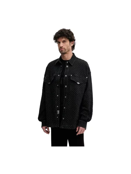 Versace Jeans Couture kurtka jeansowa przejściowa czarny