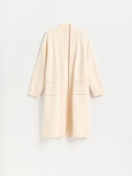 Reserved Cardigan cu adaos de modal nude
