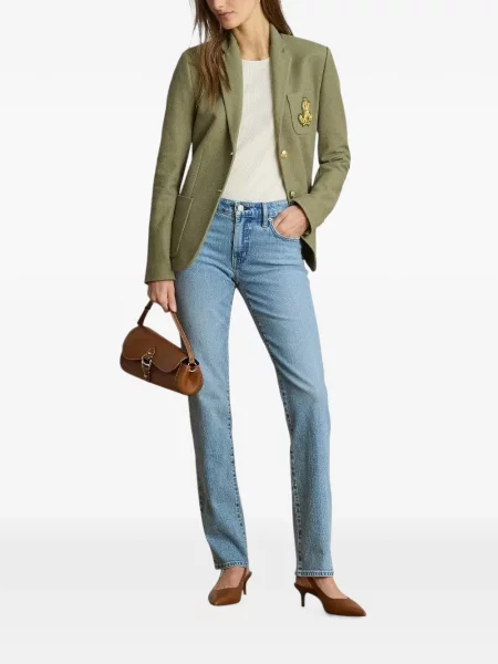 Žakárové sako Lauren Ralph Lauren s autogramem zelené