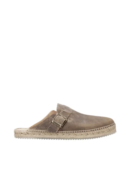 Klapki Espadrilles zamszowe brązowe