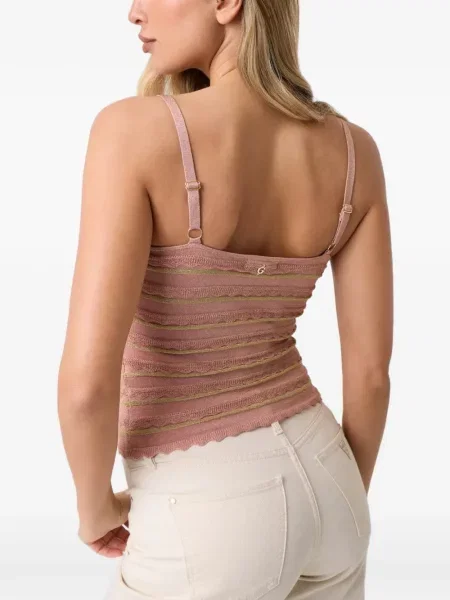 Top Guess cu dungi tricotate roz