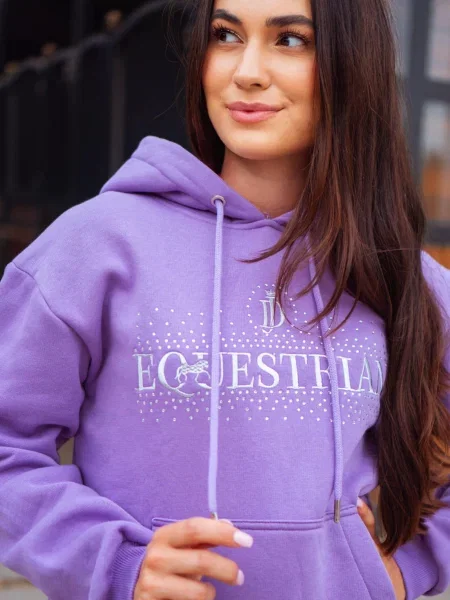 Bluza z motywem jeździeckim JD ATTACK Cindy fioletowa