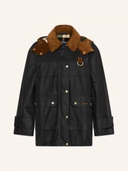 Barbour Bunda Wrenwood Wax S Odnímatelnou Kapucí tmavě / koňaková modrá