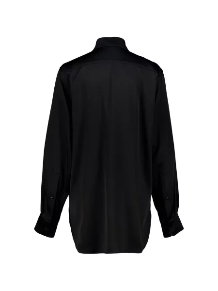 Cămașă Stella Mccartney cu franjuri din satin negru