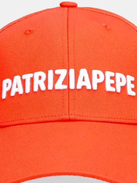 Patrizia Pepe czapka z daszkiem pomarańczowy