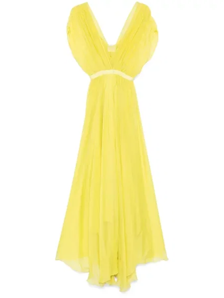 Rochie maxi Forte_forte de mătase de costum verde