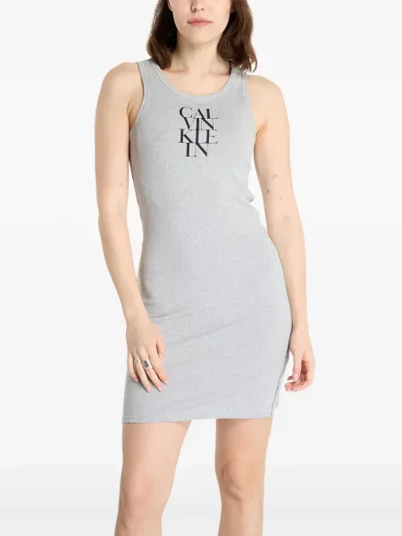 Rochie fără mâneci Calvin Klein fără mâneci de costum gri