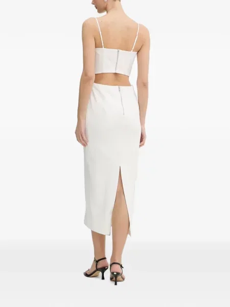 Rochie midi Bardot alb
