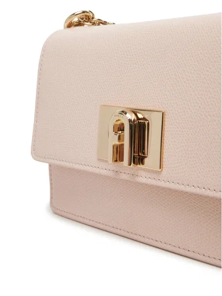 Кожена чанта Furla розово