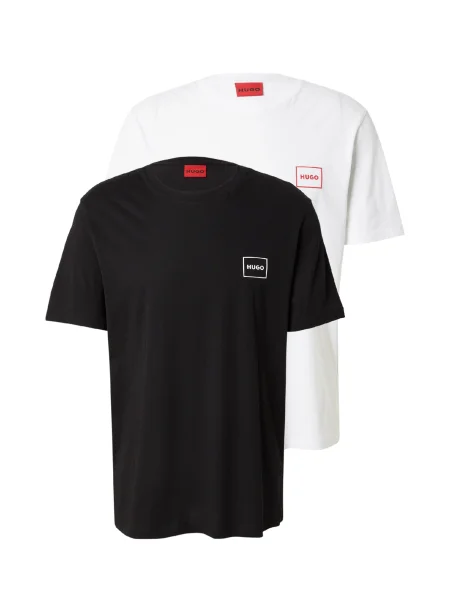 HUGO Tricou Dugopak roșu / negru alb