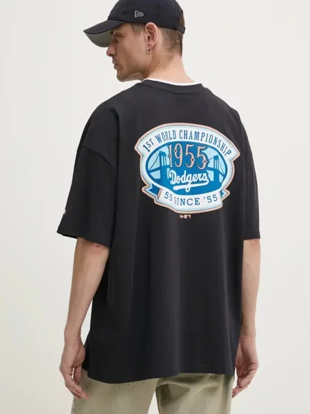 Тениска New Era LOS ANGELES DODGERS с апликация тъмносиньо
