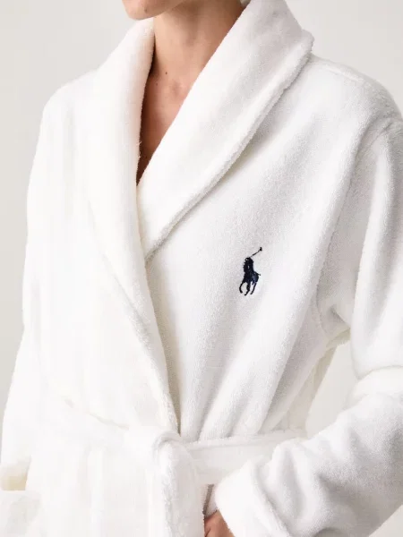 Polo Ralph Lauren хавлиен халат дамски от бяло