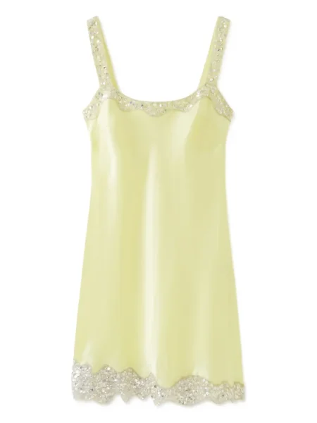 Mała sukienka mini Asta Resort z cekinami garniturowa żółta