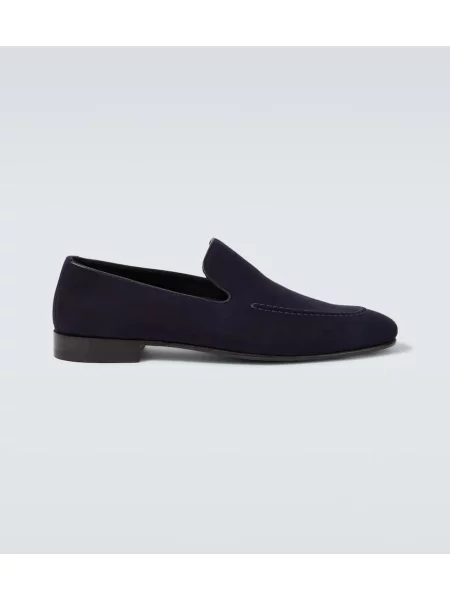 Pantofi loafer Manolo Blahnik din piele de căprioară albastru