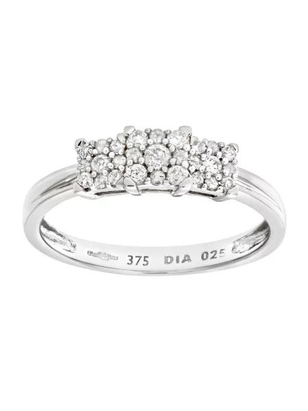 DIAMANT LETERNEL Gyűrűk Cluster-Ring aus Weißgold mit Diamant ezüst