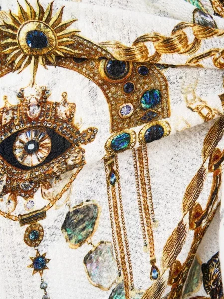 Fustă midi Camilla cu legături alb