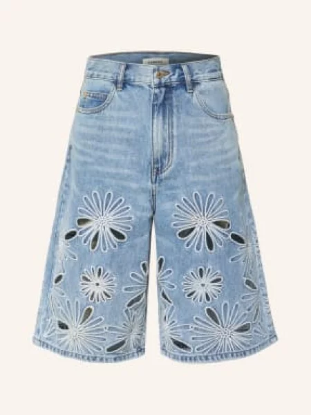 Sandro Dżinsowe Bermudy Z Wycięciami blau niebieskie