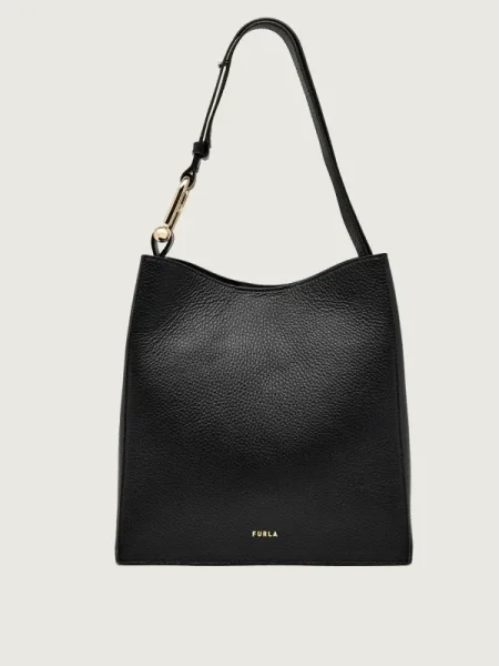 Furla De piele geantă pe umăr FURLA NUVOLA negru