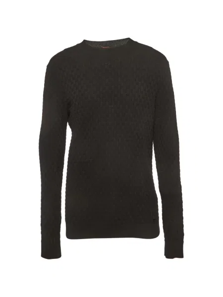 Pulover Boss Green Hugo Boss tricotate cu decolteu rotund negru