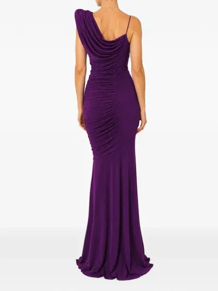 Rochie maxi V:pm Atelier cu volane drapată violet