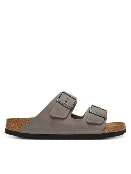 Birkenstock usnjene japonke Arizona FL SFB siva