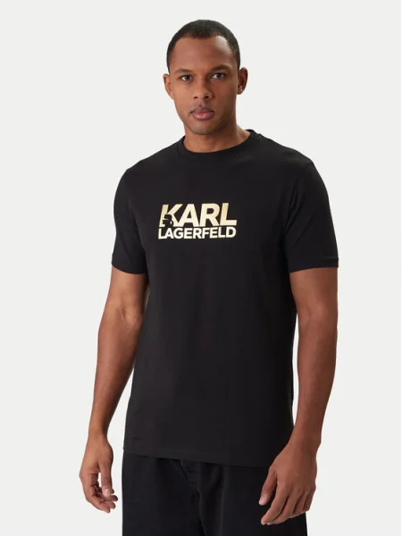 Karl Lagerfeld Tricou crem / negru auriu
