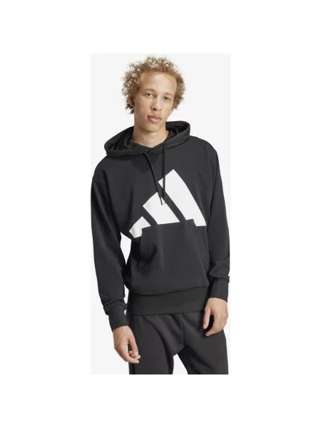 Bluza z kapturem adidas Essentials Big Logo Single czarna S biała