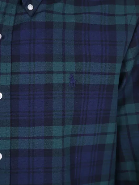 Карирана риза Polo Ralph Lauren с принт синьо