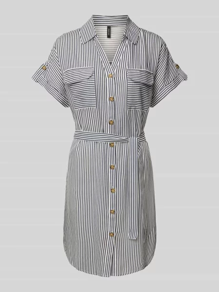 Sukienka mini taliowana z czystej model ‘BUMPY’ Vero Moda granatowa