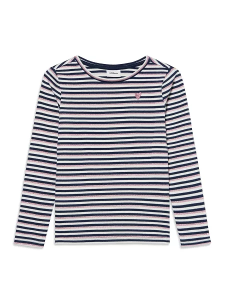S.Oliver Tricou bleumarin / roz alb