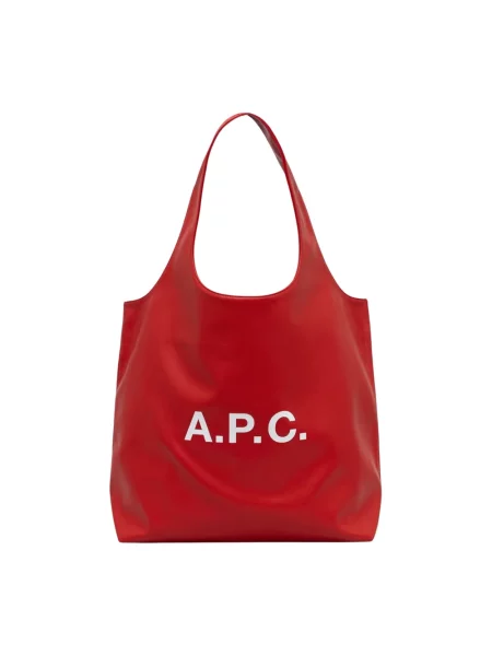 Shopperka A.p.c. skórzana czerwona