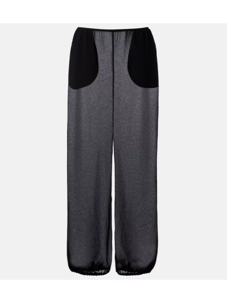 Pantaloni The Frankie Shop transparente negru