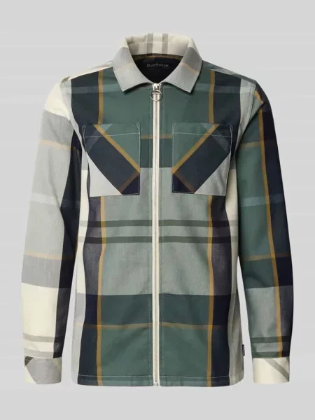 Kurtka koszulowa o kroju regular fit z czystej bawełny model ETTRICK' Barbour oliwkowa