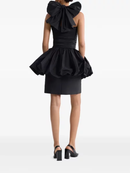 Rochie mini Patou cu funde cu gât halter de costum negru