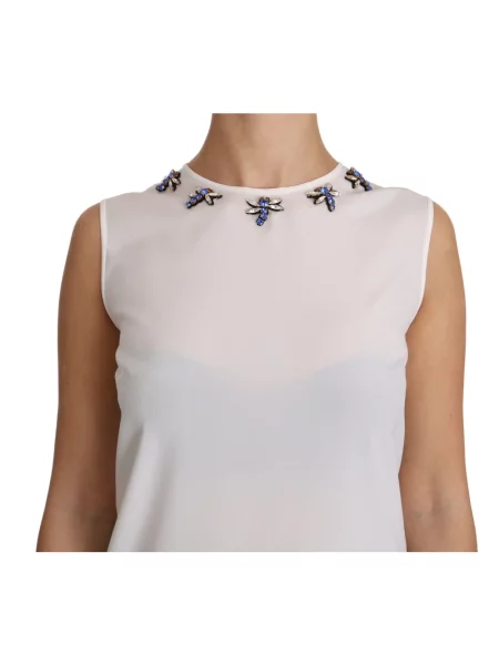 Jedwabny top Dolce And Gabbana biały