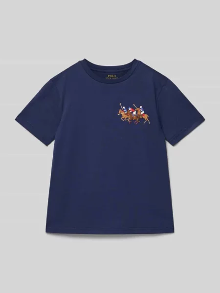 T-shirt z wyhaftowanym logo Polo Ralph Lauren Teens granatowa