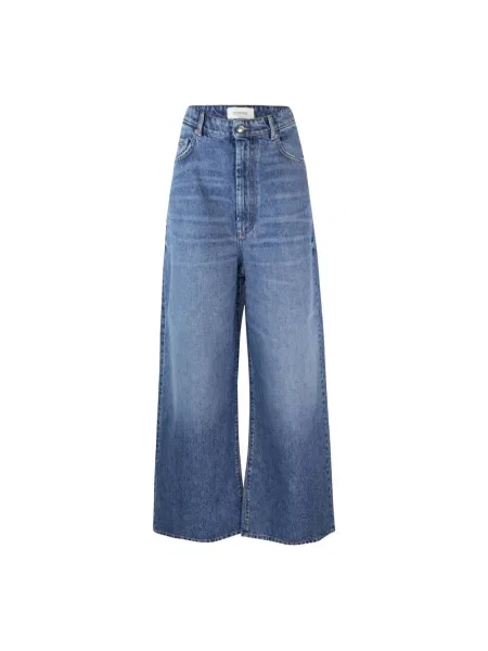 Szerokie jeansy Sportmax niebieskie