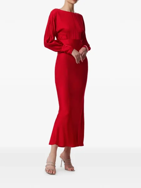 Rochie maxi Framboise lungă de costum roșu