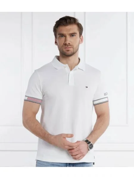 Tommy Hilfiger Polo FLAG CUFF alb