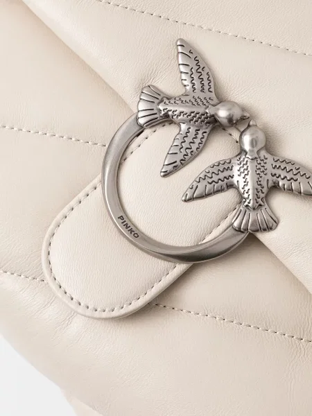 Pinko чанта crossbody дамска от кожа бежово