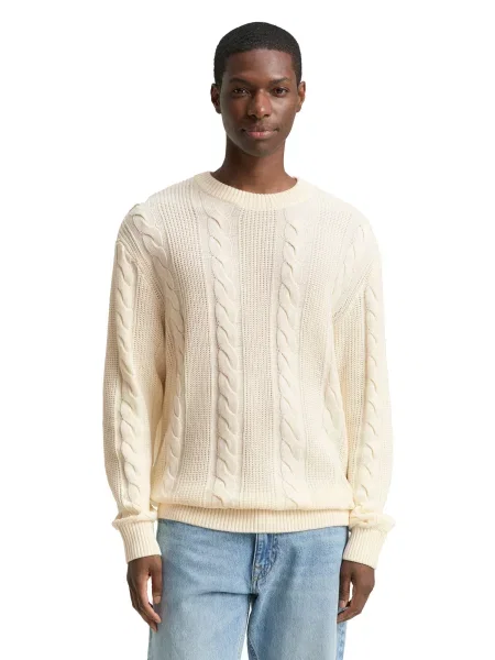 TOM TAILOR DENIM Pulover alb