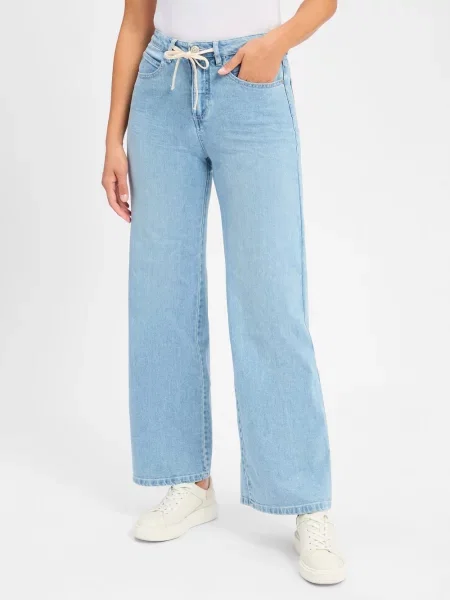 Szerokie spodnie Opus niebieskie