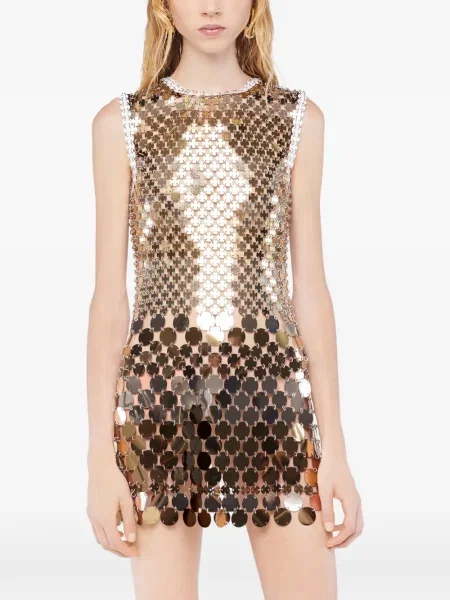 Rochie mini Rabanne de costum auriu