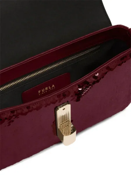 Чанта за през рамо Furla с пайети червено