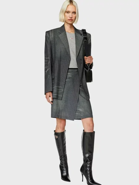 Вовняна смугаста спідниця Diesel сіра