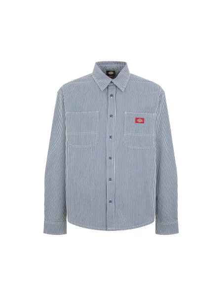 DICKIES Marškiniai melsvai pilka balta